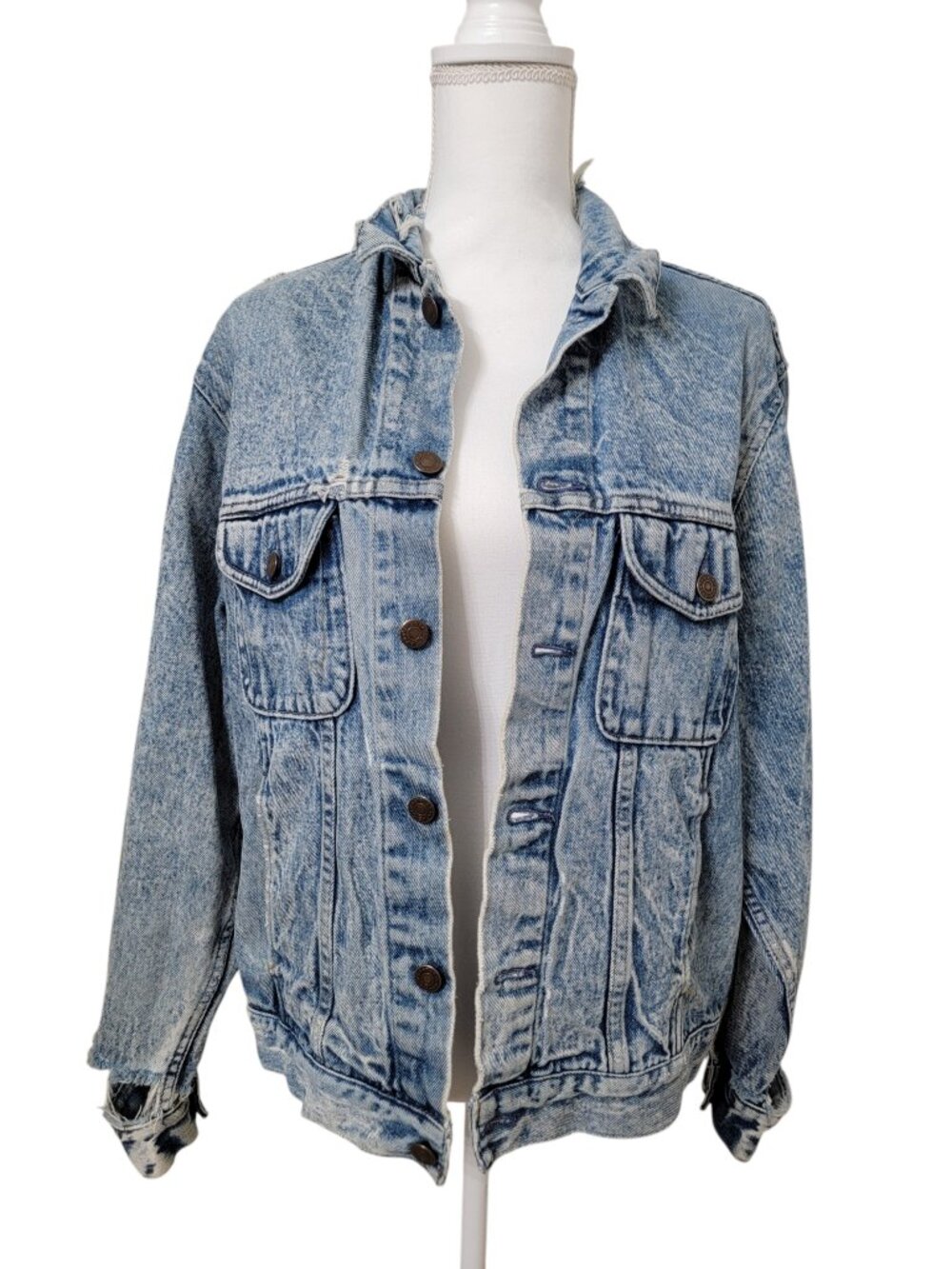 Gap Vintage Size Unknown Destroyed Acid Wash Denim Jacket